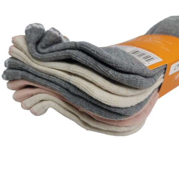 Timberland Womens Cushioned Quarter Socks Ankle 5 Pk Breathable Pink Gray Cream - Picture 7 of 8
